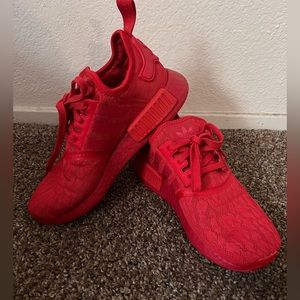 All red Adidas NMD- Size W 7.5 slightly worn